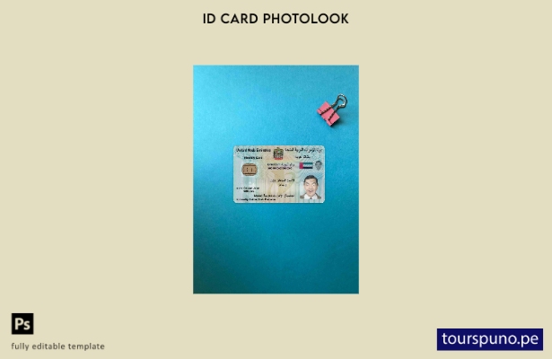 Plantilla FRONTAL lista para imprimir con aspecto fotográfico de identificaci 30